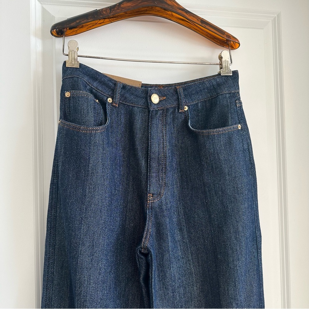Farm Rio DENIM SHINE WIDE LEG PANTS - Picture 3 of 12